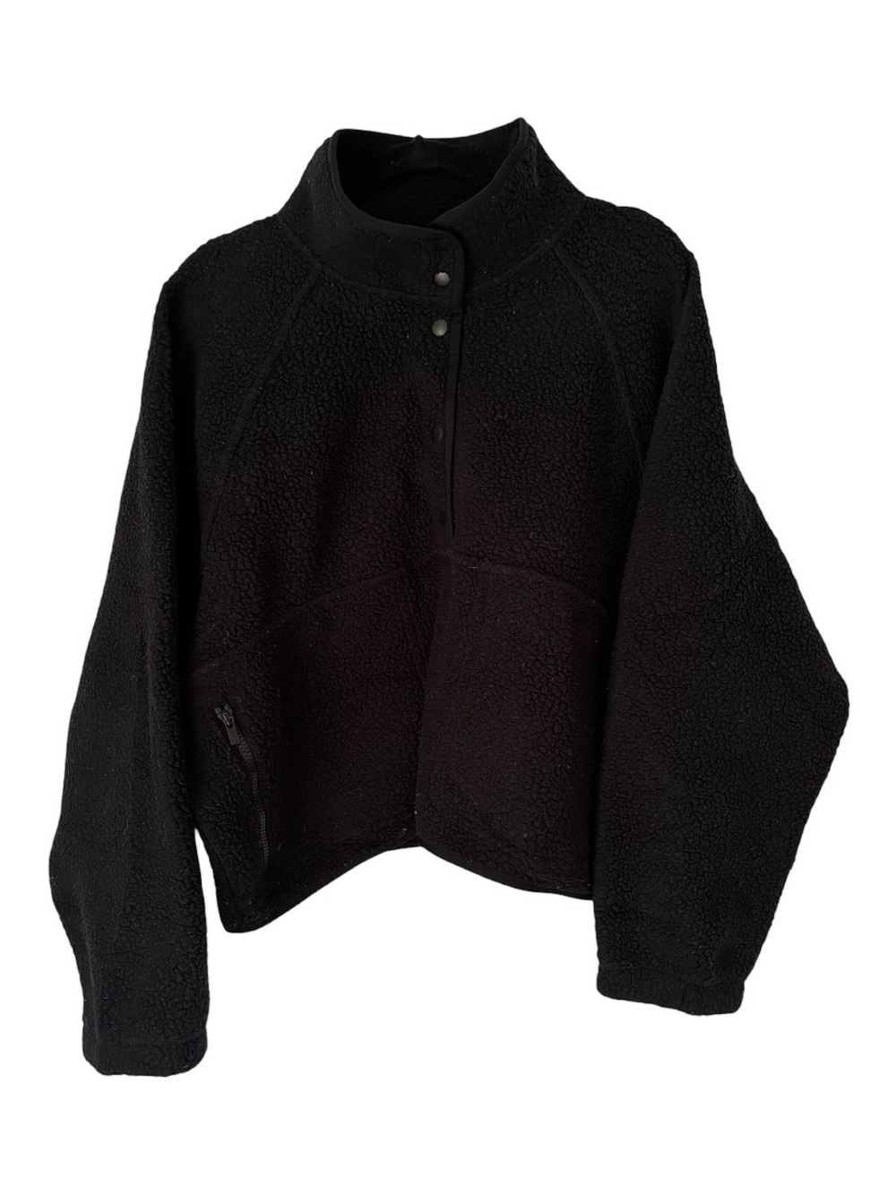 Sunday Best Black Teddy Sherpa Pullover Jacket